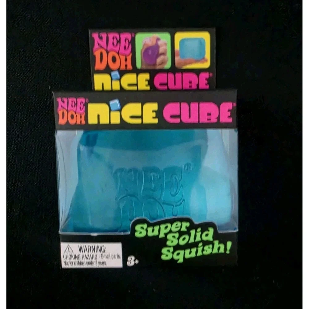 Nee Doh Nice Cube - Super Solid Squish! (Blue) - Brand New/Factory Sealed!